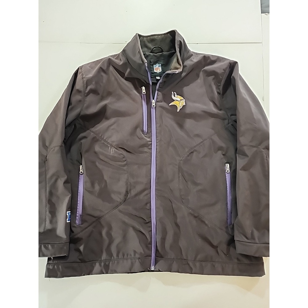 NFL Minnesota Vikings G-III Softshell Jacket Mens XXL Purple Black Full Zip Coat